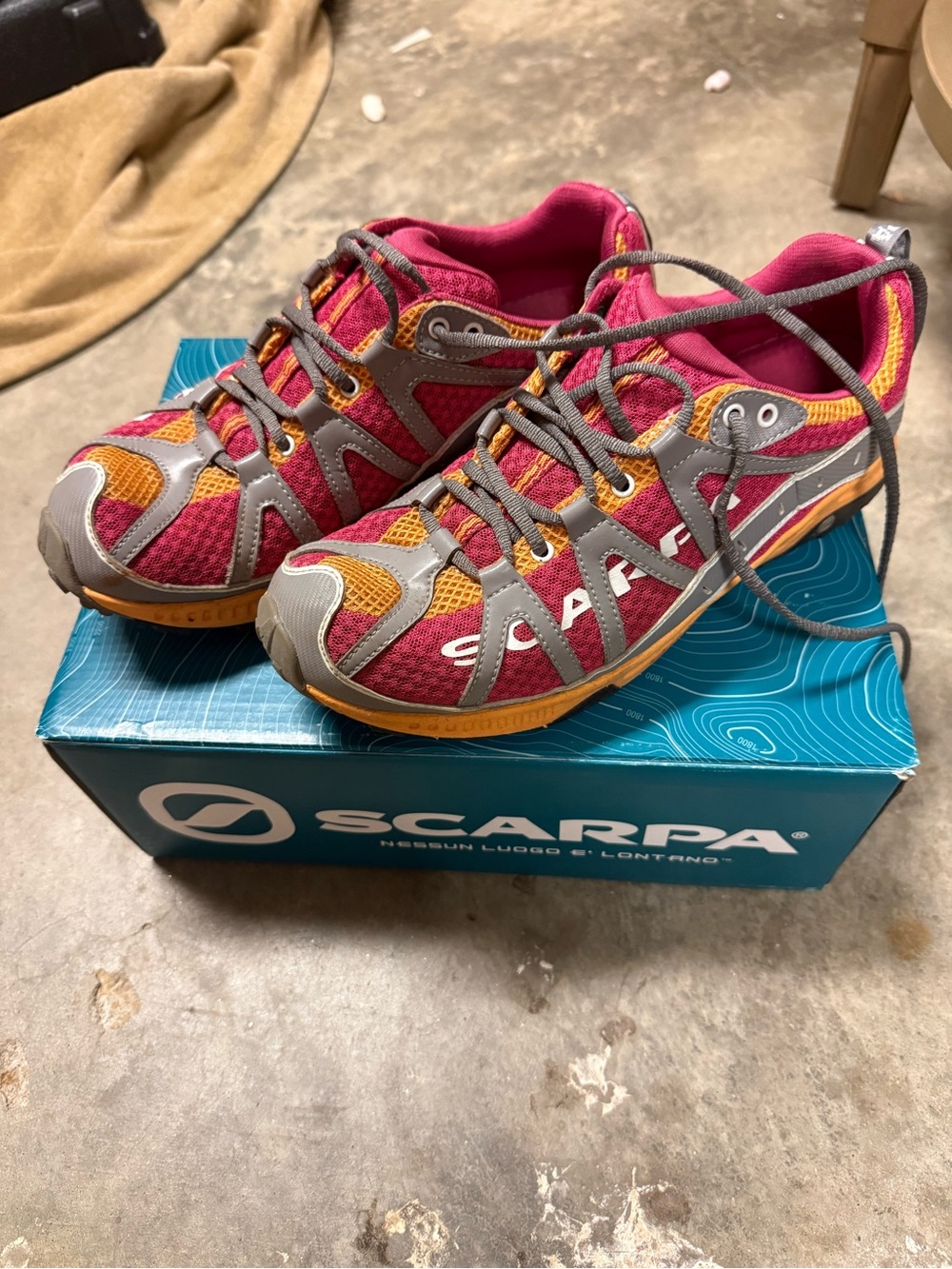 Scarpa Women’s Fuchsia and Orange Trail Sneakers